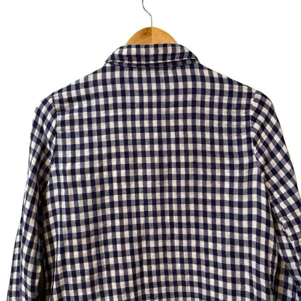 CP Shades Shirt Womens XS Blue Plaid Double Cloth Cotton Button Front USA